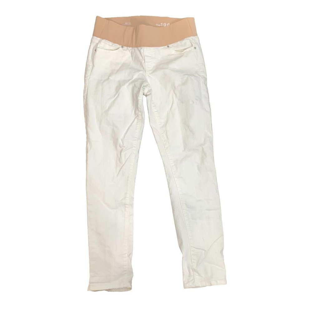 Gap Always Skinny Womens Maternity 1960 White Jeans Size 10 Cotton Blend Stretch